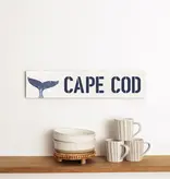 Barn Wood Sign - Cape Cod Indigo Whale Tail 6" x 24"