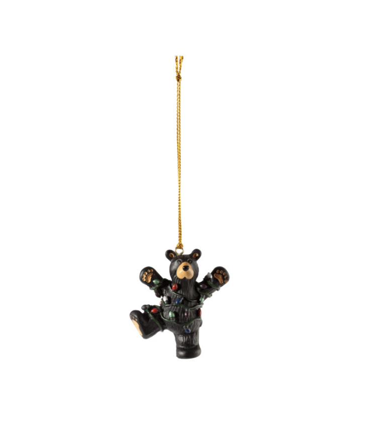 Bear Wrapped in Lights Ornament