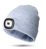 Adult Women's Rechargeable LED Beanie - Brightside Light Blue