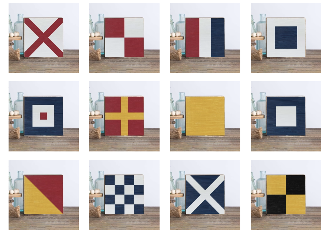 Nautical Flag Letter Blocks "S-Z"