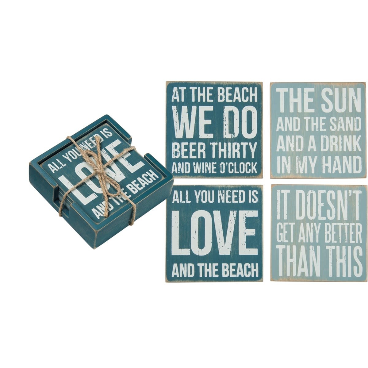 Coaster Set - Beach Words