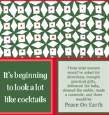 Cocktail Napkin - Xmas Peace On Earth/Cocktails