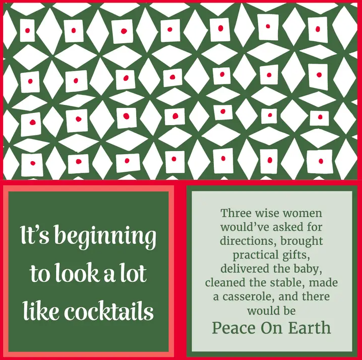 Cocktail Napkin - Xmas Peace On Earth/Cocktails