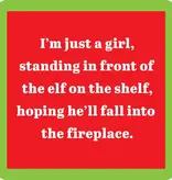 Xmas Elf on the Shelf Coaster