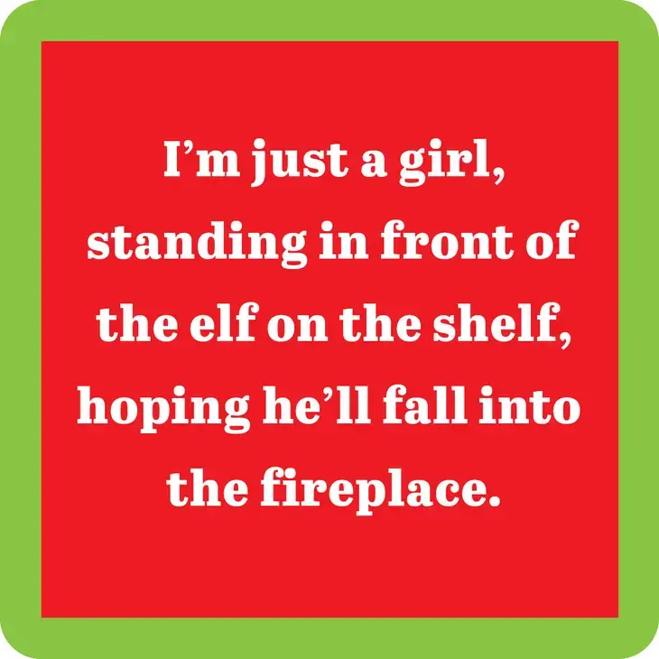 Xmas Elf on the Shelf Coaster