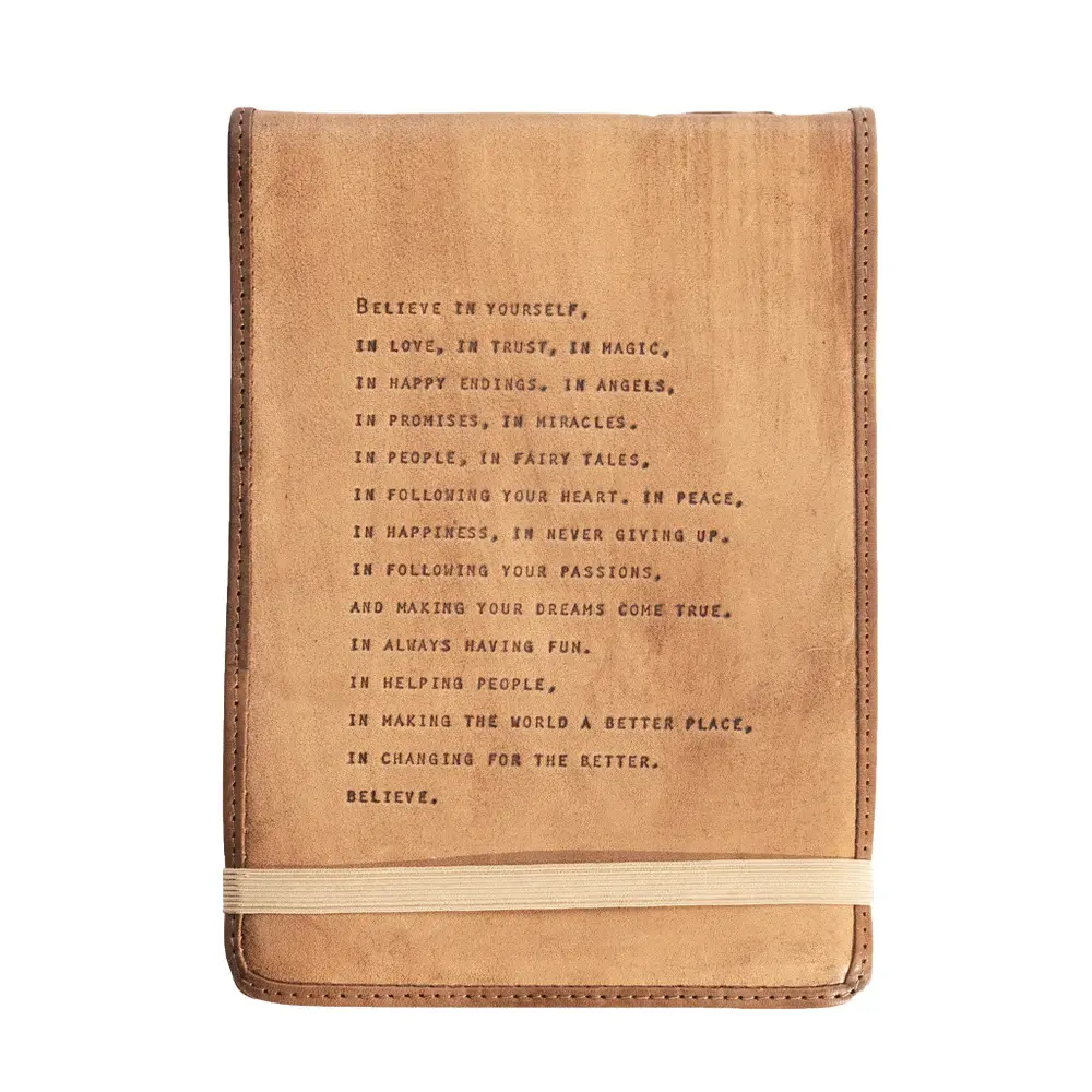 Leather Journal - Believe in Yourself 7” x 9.75”
