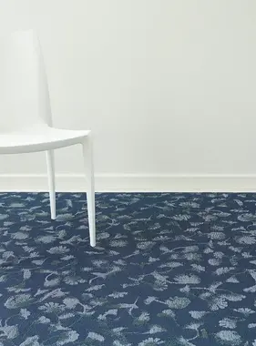 Chilewich Botanic Floor Mat Indigo Medium (35" x 48")