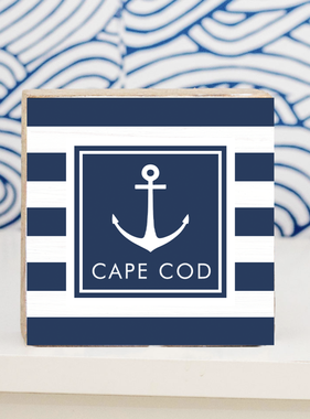 Square Block - Anchor Stripes Cape Cod