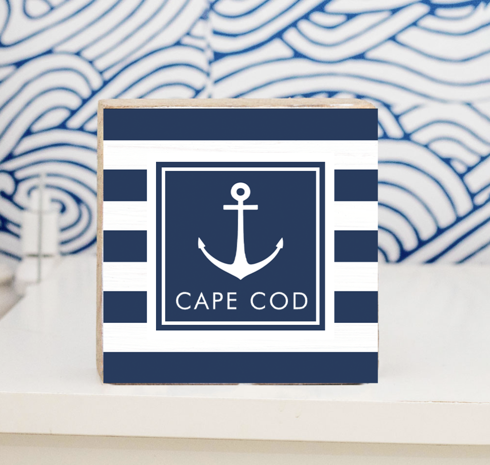 Square Block - Anchor Stripes Cape Cod