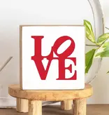 Square Block - Stacked LOVE Red