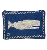 *Moby Dick 12"x18" Hooked Wool Pillow