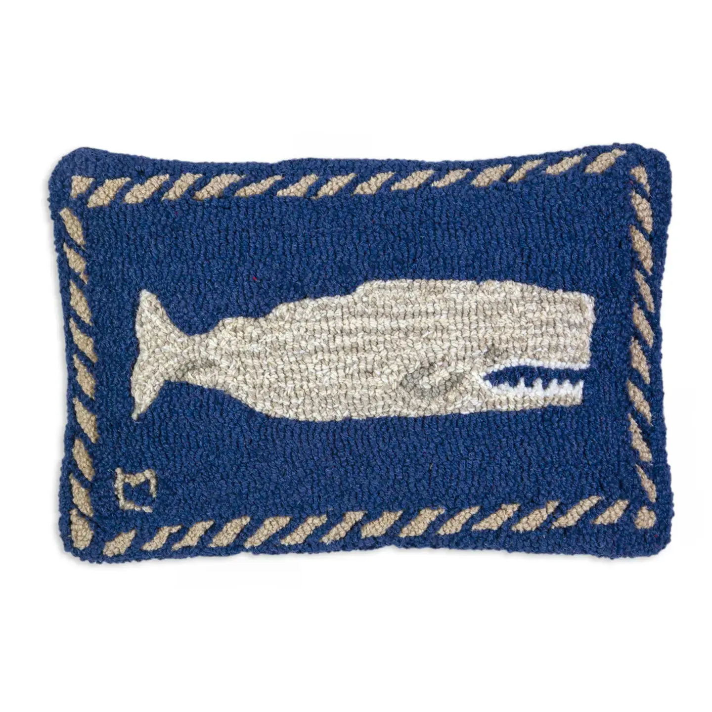 *Moby Dick 12"x18" Hooked Wool Pillow
