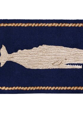 2’ x 3' Moby Dick Whale Rug - Blue & White