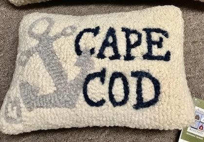 Cape Anchor Hooked Wool Pillow 8” x 12”