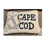 Cape Anchor Hooked Wool Pillow 8” x 12”