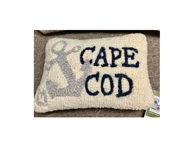 Cape Anchor Hooked Wool Pillow 8” x 12”