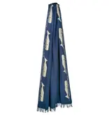 Whale Pod Embroidered Wool Blanket 52" X 70"