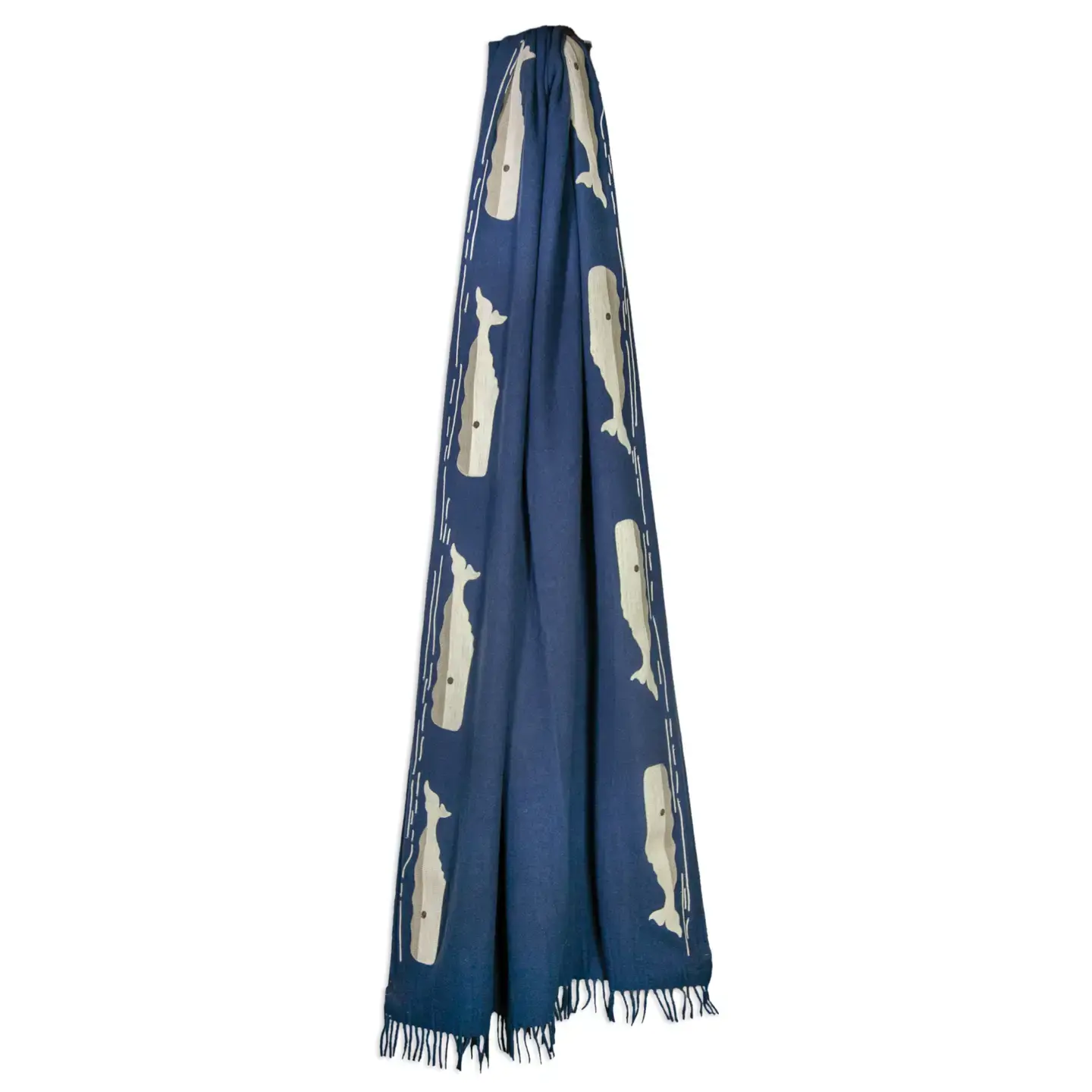 Whale Pod Embroidered Wool Blanket 52" X 70"
