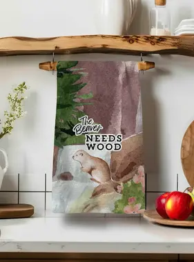 Kitchen Tea Towel  - Beaver Needs Wood