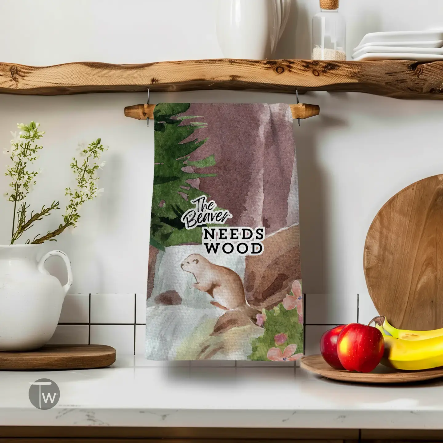 Kitchen Tea Towel  - Beaver Needs Wood