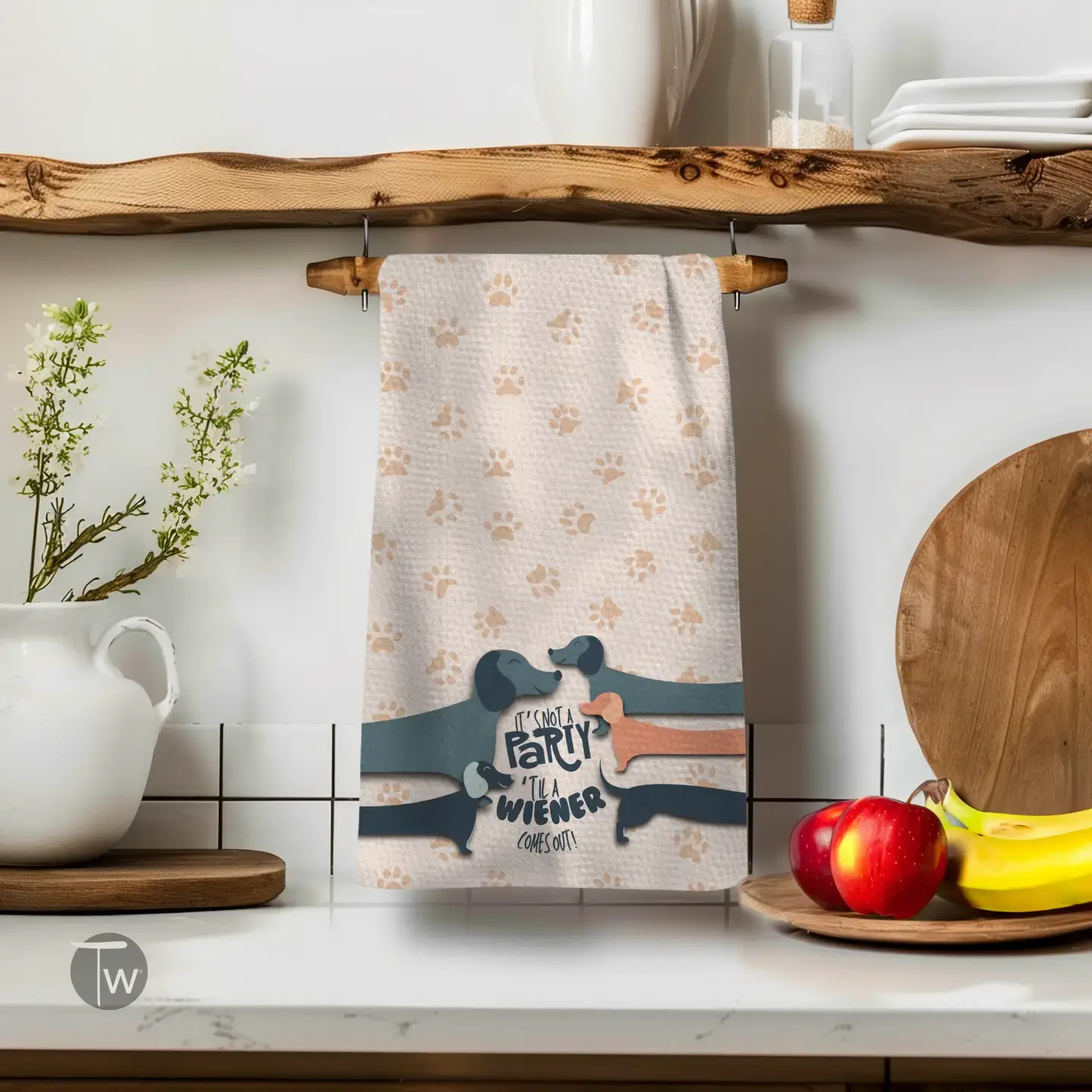 Kitchen Tea Towel  - Not A Party Till A Weiner