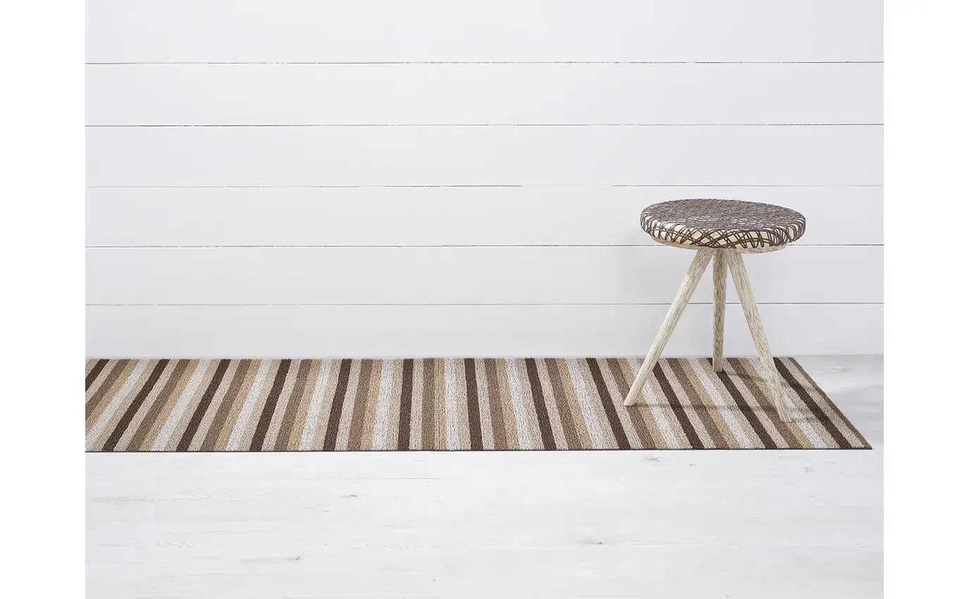 Chilewich Even Stripe Shag Runner - Mocha 24" x 72"