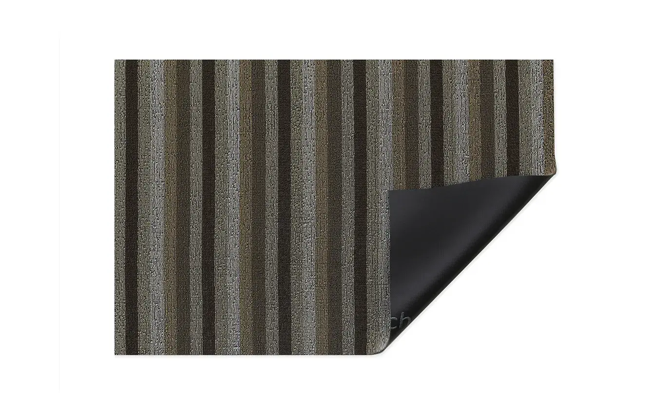 Chilewich Even Stripe Shag Door Mat - Mocha 18" x 28"