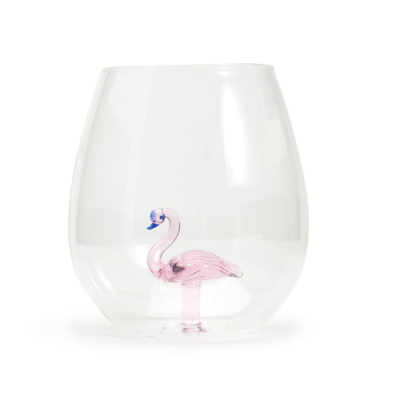 Fabulous Flamingo Stemless Wine Glass