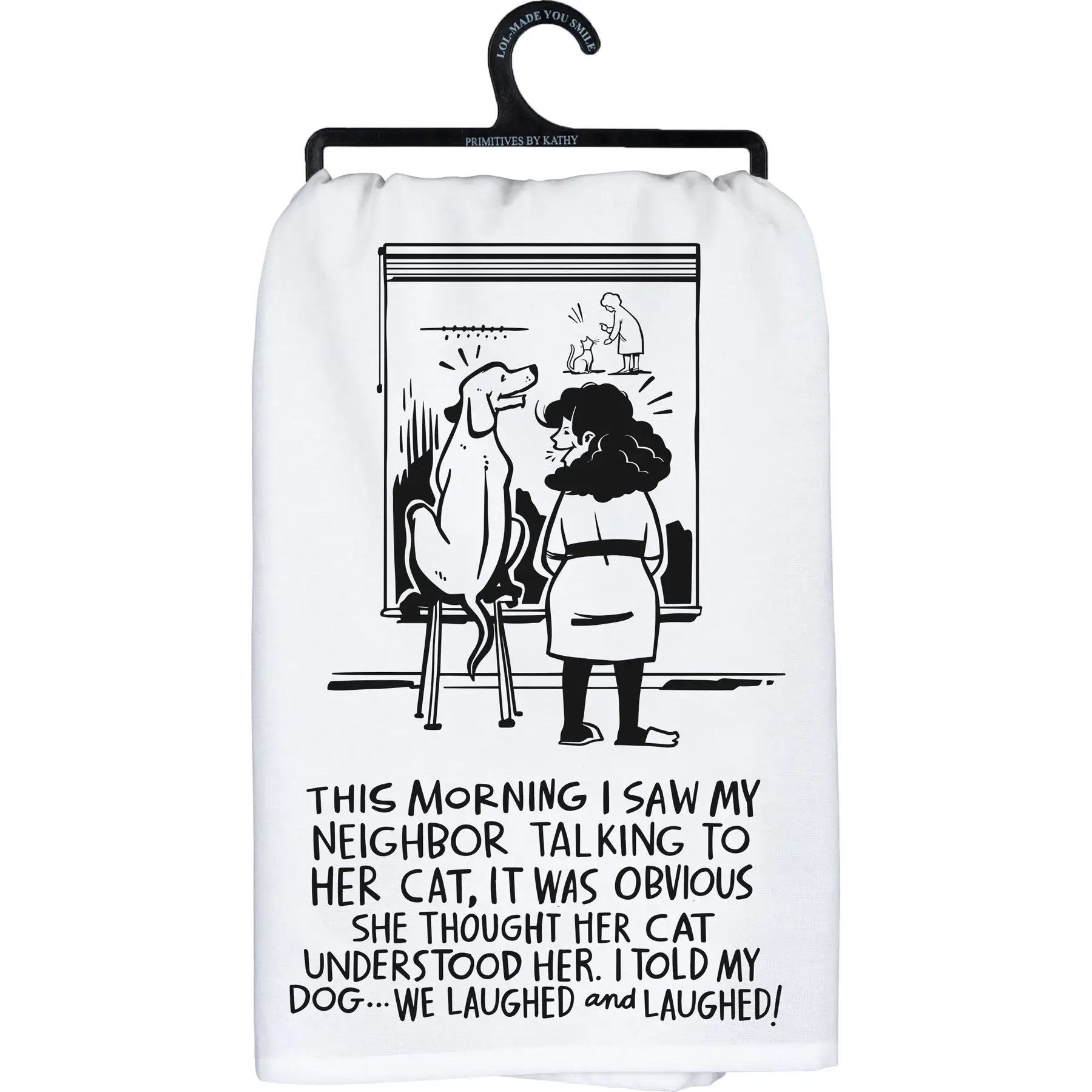 Dish Towel - Neighbor Talking To Cat