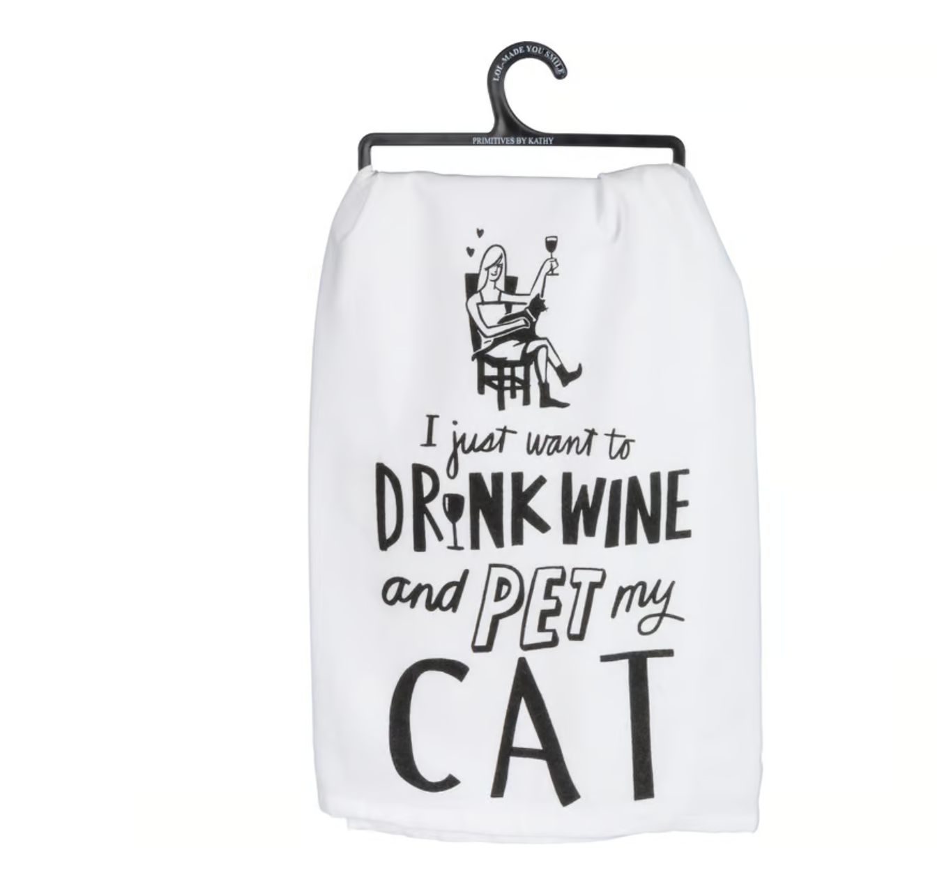 Dish Towel - Drink Wine And Pet My Cat