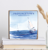 Square Block - Provincetown Open Sea White Sailboat