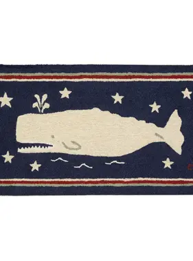 Whale Spout Nautical Rug - Red, White & Blue 2’ x 4'