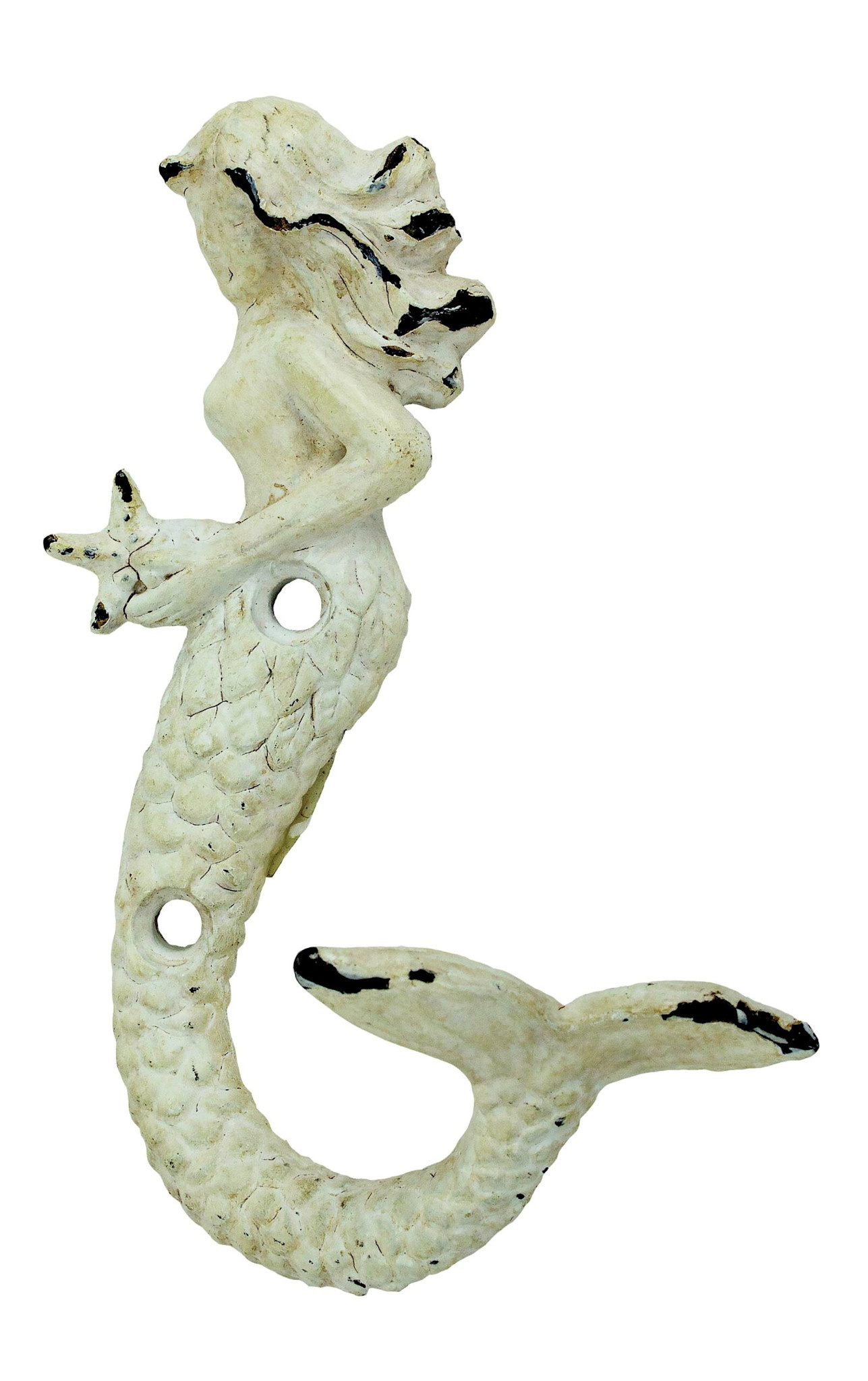 *Mermaid Hook - White 4"H x 2.5"W