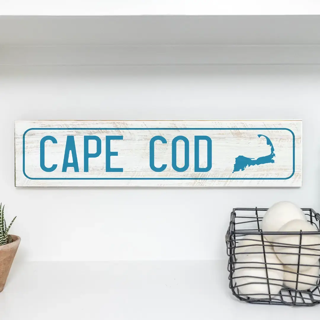 Barn Board Sign - Cape Cod & Silo 6" x 24"