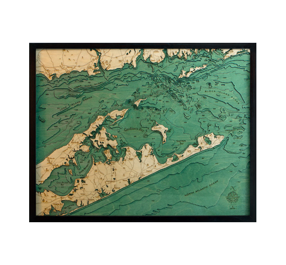 Long Island Sound East / Hamptons Wood Map
