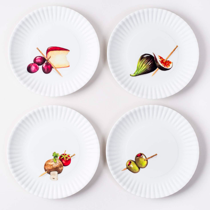 "Paper" Melamine Appetizer Plate Sets     Round 6"