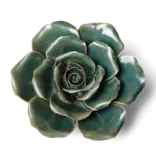 Ceramic Flower Rose Teal 24