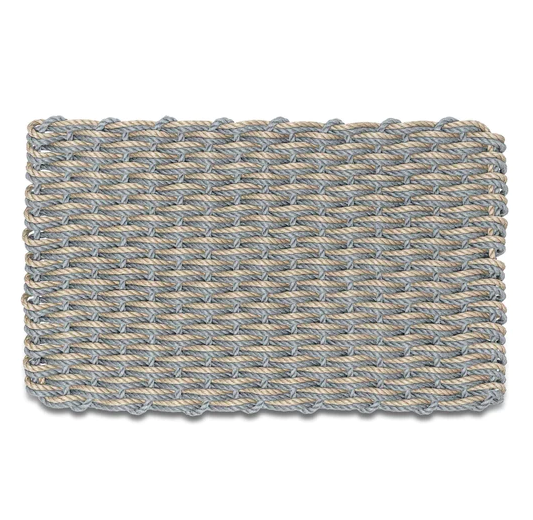 Cord Mats - Dark Double Weave Silver & Dark Tan 18" x 30"