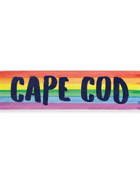 Barn Board Sign - Cape Cod Rainbow Stripe 6" x 24"