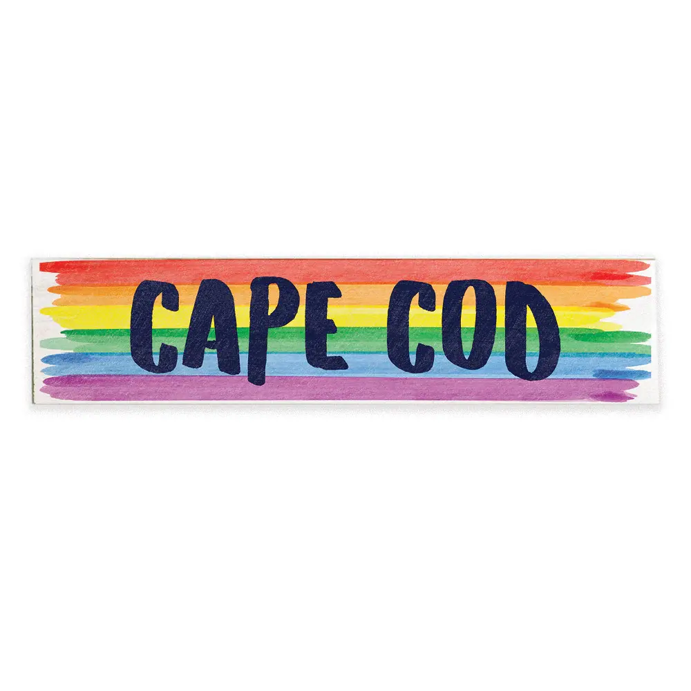 Barn Board Sign - Cape Cod Rainbow Stripe 6" x 24"