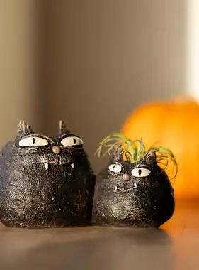 Spooky and Fang Cat Blobhouse Planters