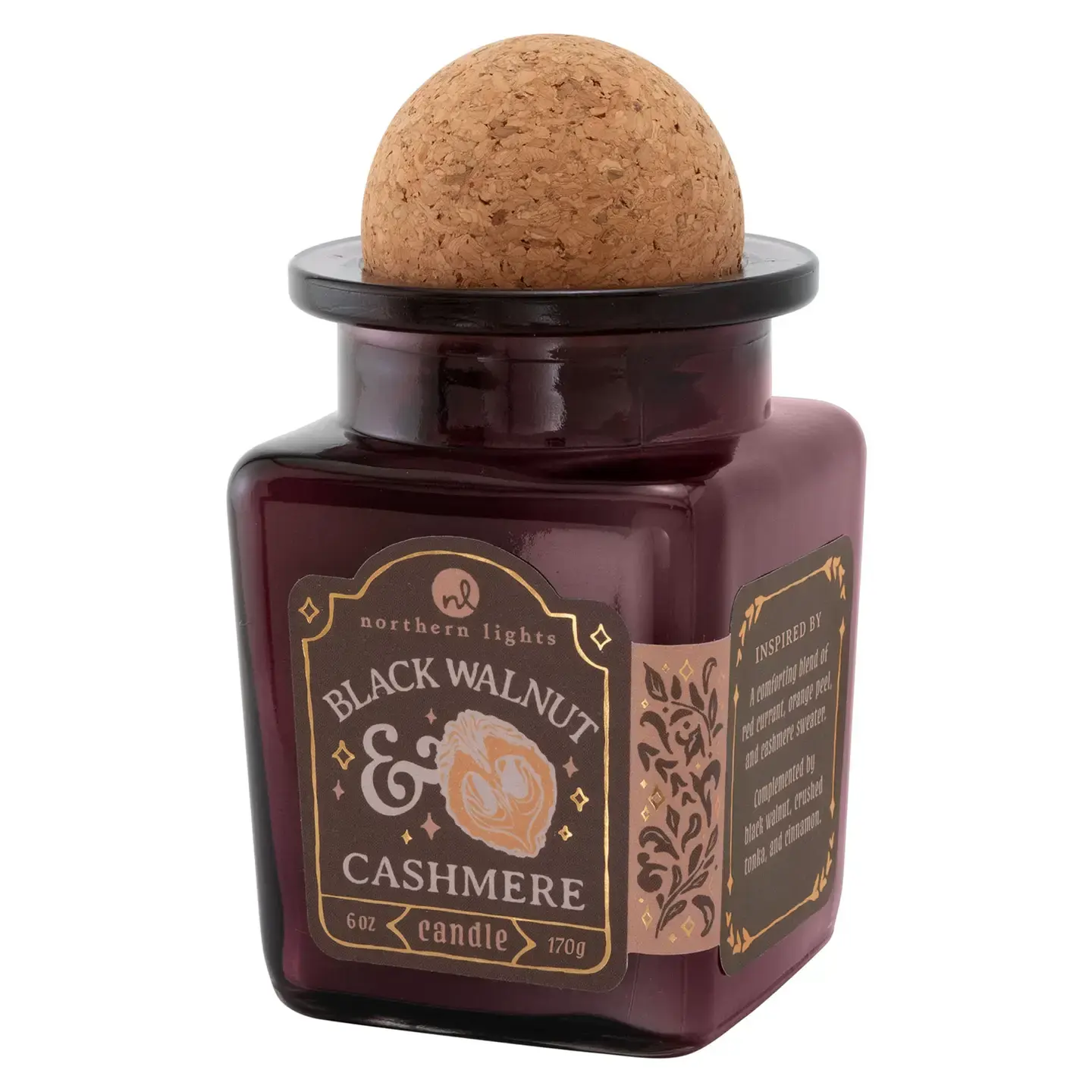Curiosity Candle - Black Walnut & Cashmere 6oz