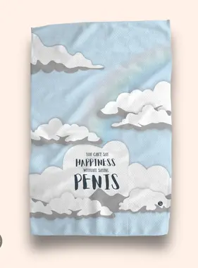 Flour Sack Kitchen Towel - You Can't Say Happiness Penis