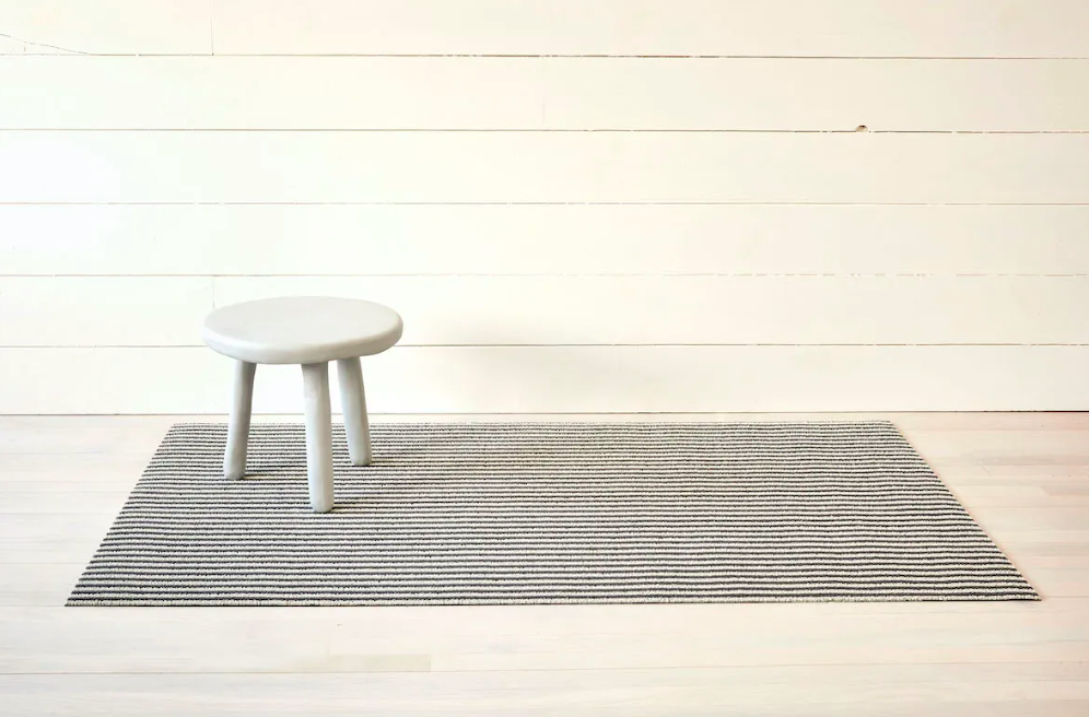 *Chilewich Breton Stripe Shag Mat Gravel Big Mat (36" x 60")