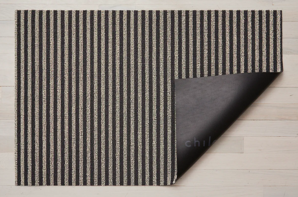 *Chilewich Breton Stripe Shag Mat Gravel Utility (24" x 36")