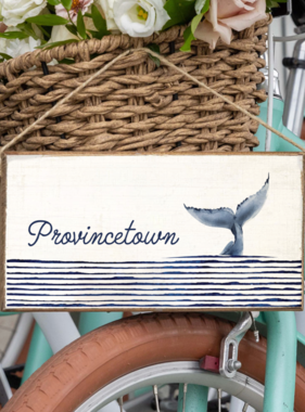 Twine Sign - Provincetown Whale Tail Stripe