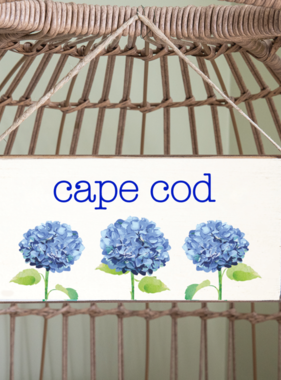 Twine Sign - Cape Cod Hydrangeas w/Stem