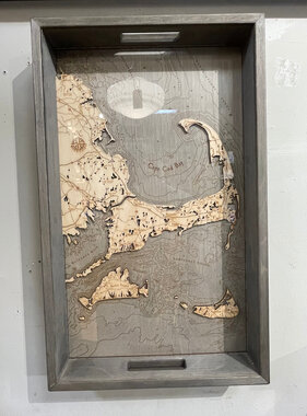 Cape Cod & Islands Tray - Gray 22” x 21” x 14”