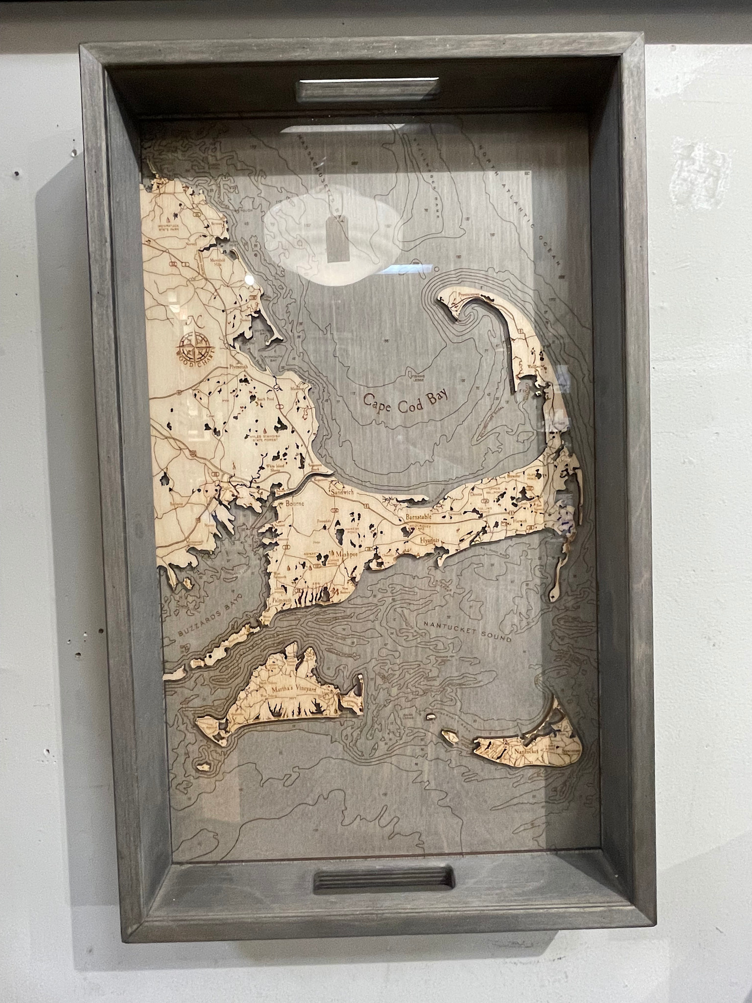 Cape Cod & Islands Tray - Gray 22” x 21” x 14”