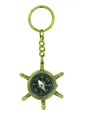 Ship Wheel w/Compass Key Chain